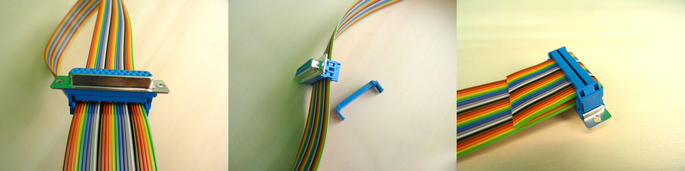 photograph of attaching the db 25 connector